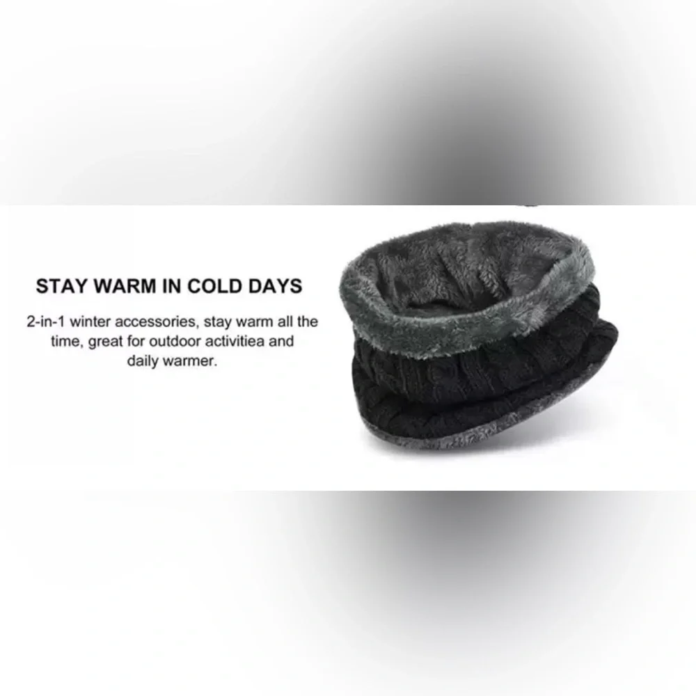 Unisex Cable Knit Fleece Lined Neck Gaiter